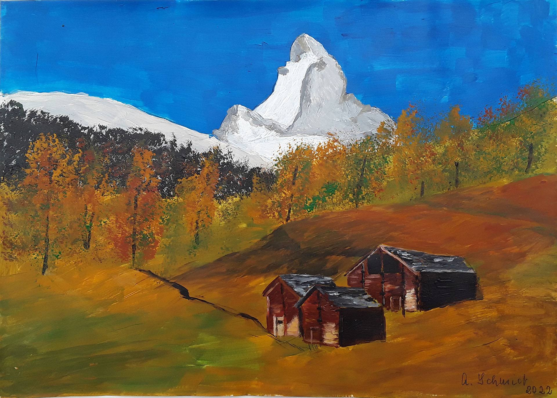 Gemälde von Annemarie Schmidt 2022 - Matterhorn