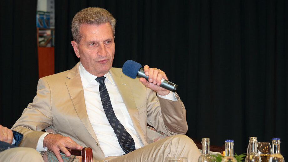 Talkgast von Stephan Schmutz im August 2016: EU-Kommissar Günther Oettinger